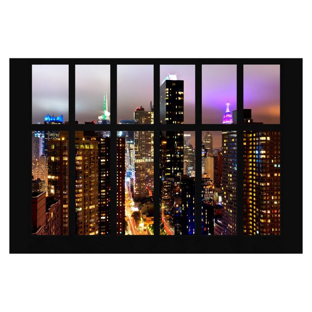 Tapeter Window New York Moonlight