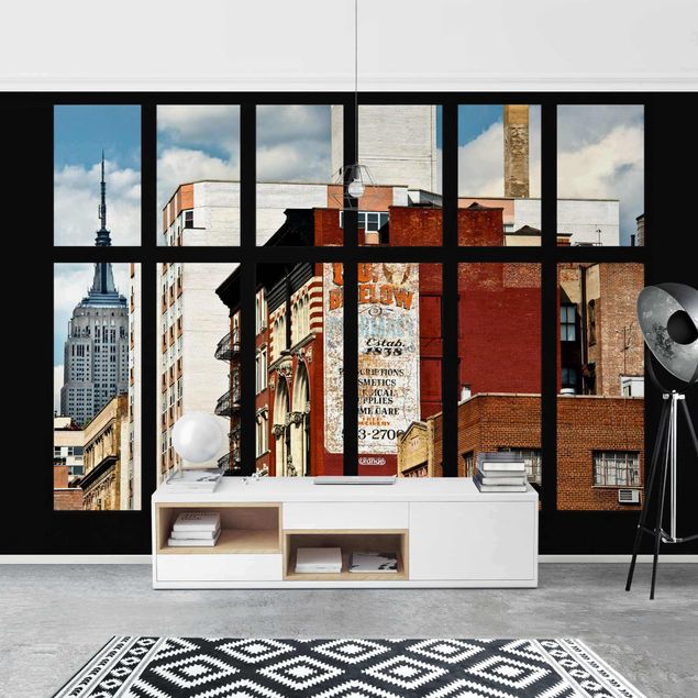 Fototapeter 3D Window View Of New York Building