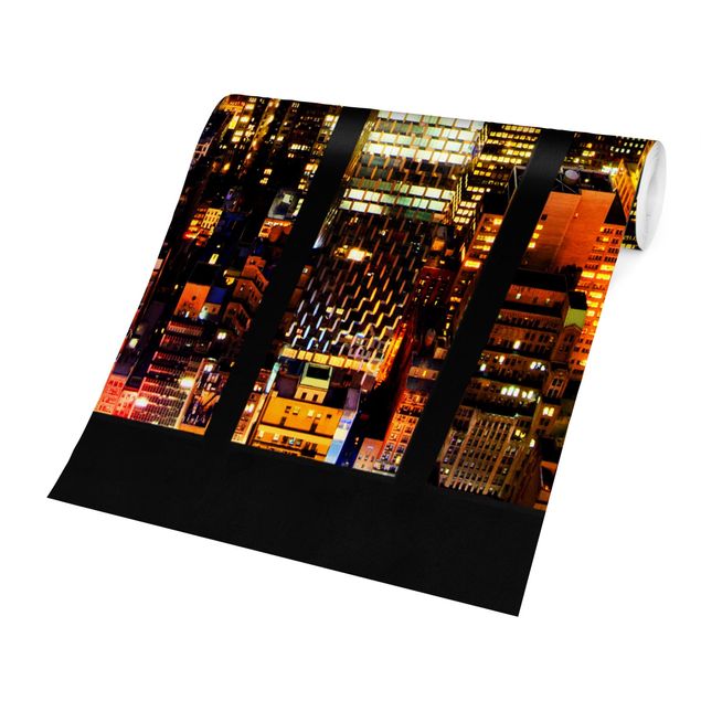 Fototapeter arkitektur och skyline Window View Manhattan Skyline At Night