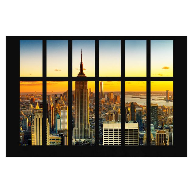 Tapeter modernt Window View Manhattan Skyline Sunset
