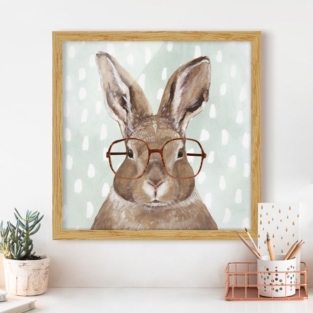 Inredning av barnrum Animals With Glasses - Rabbit