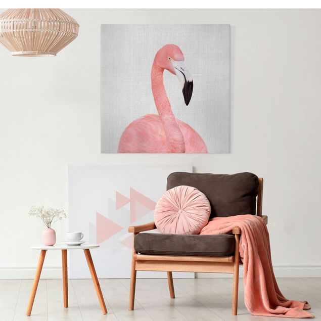 Canvastavlor fåglar Flamingo Fabian