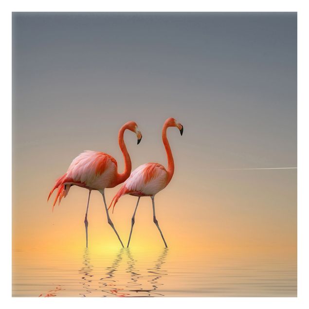 Fototapeter djur Flamingo Love