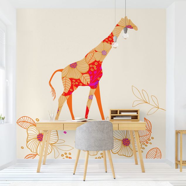 Inredning av barnrum Floral Giraffe
