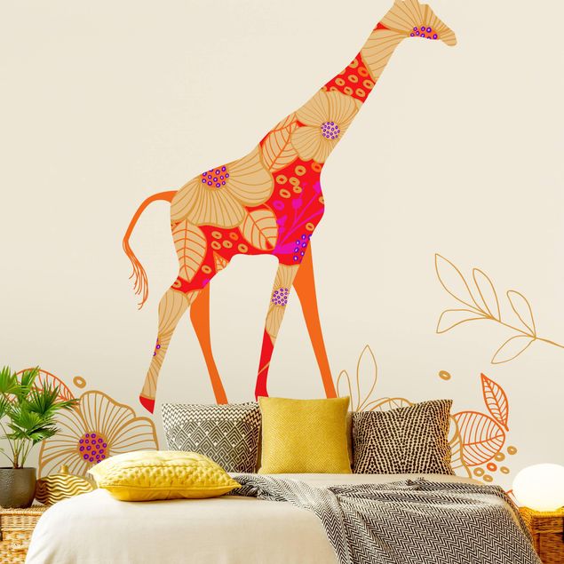 Tapeter modernt Floral Giraffe