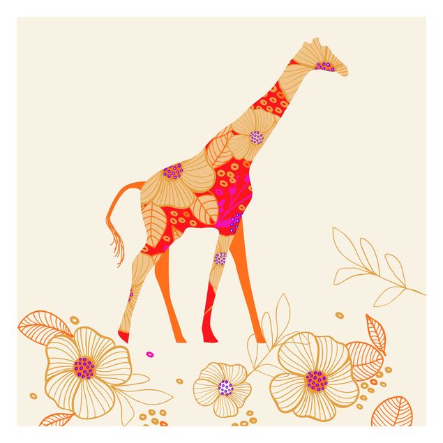 Tapeter Floral Giraffe