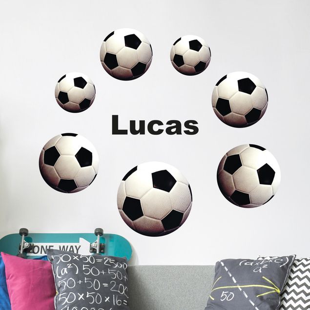 Wallstickers fotboll Soccer balls set