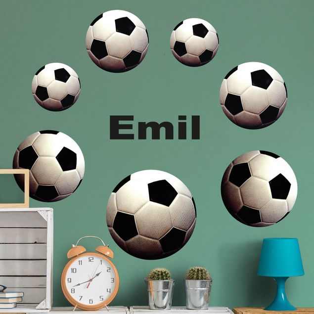 Inredning av barnrum Soccer balls set