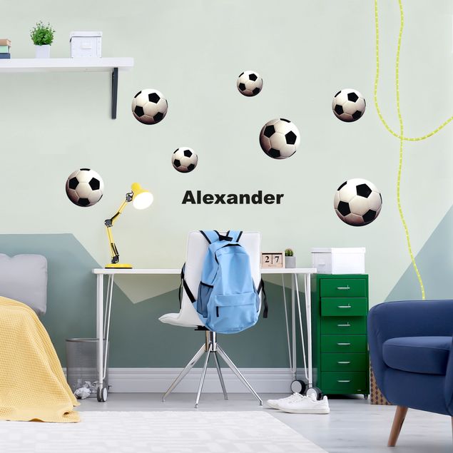 Wallstickers med egen text Soccer balls set