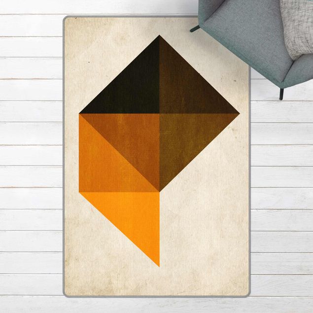 orange matta Geometrical Trapezoid