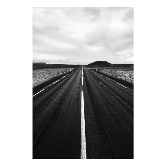 Tavlor natur Straight Road In Iceland