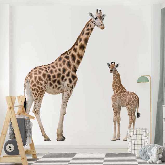 Fototapeter djur Giraffe Mother And Child