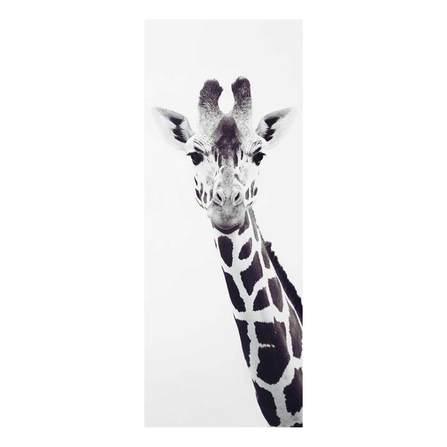 Tavlor modernt Giraffe Portrait In Black And White