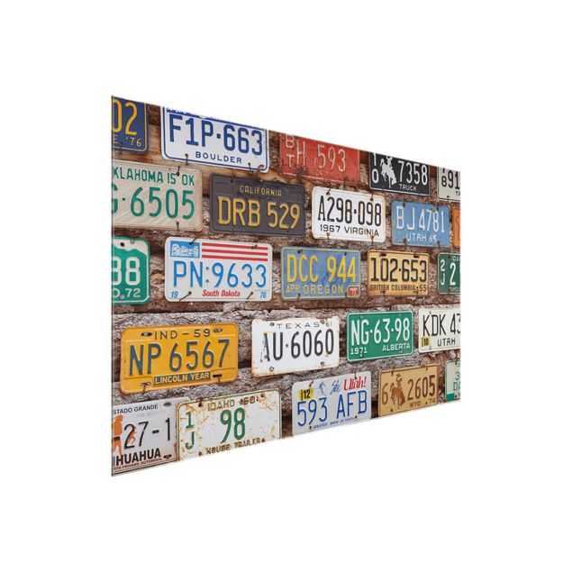 Tavlor modernt American License Plates On Wood