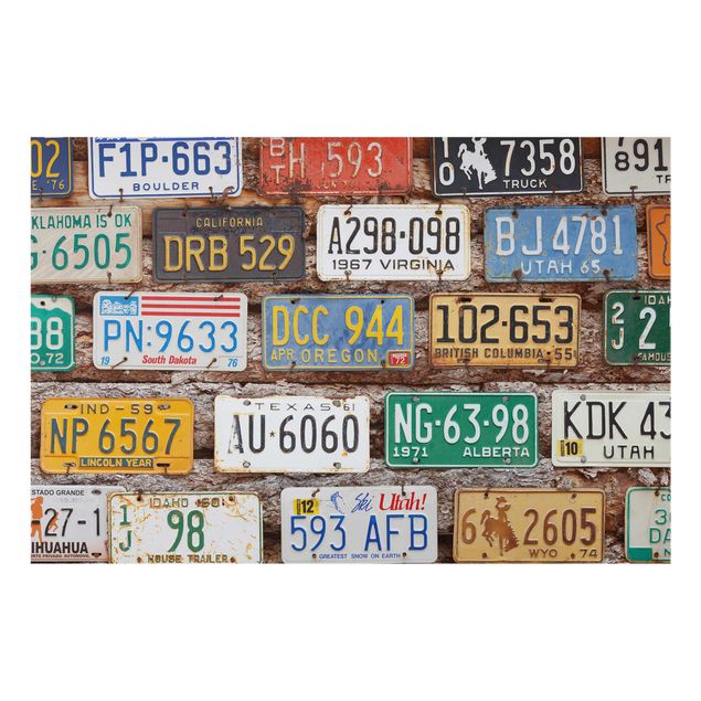 Tavlor Rainer Mirau American License Plates On Wood