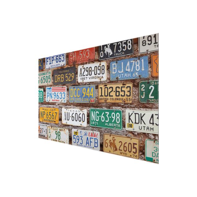 Tavlor American License Plates On Wood