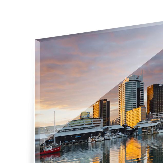 Glas Magnetboard Auckland Skyline Sunset