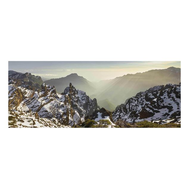 Glastavlor landskap Mountains In La Palma