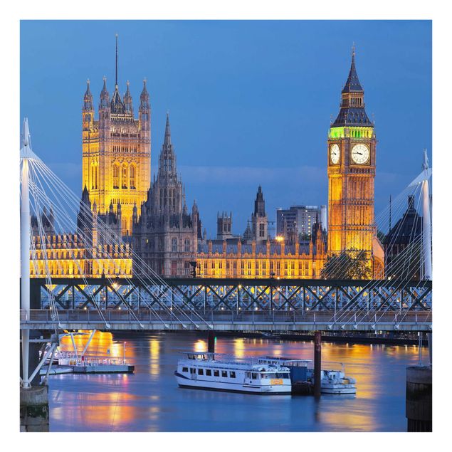 Tavlor arkitektur och skyline Big Ben And Westminster Palace In London At Night