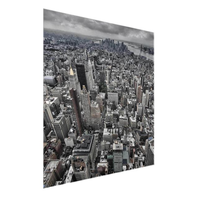 Glastavlor arkitektur och skyline View Over Manhattan