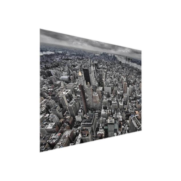 Glastavlor arkitektur och skyline View Over Manhattan