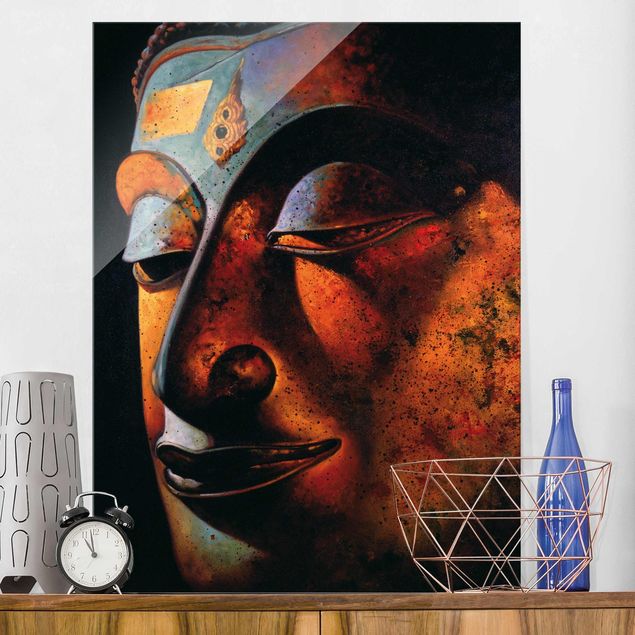 Glastavlor andlig Bombay Buddha