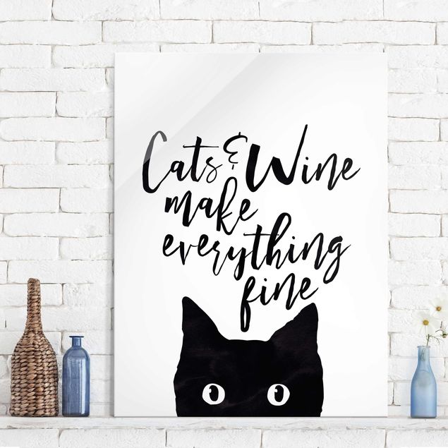 Kök dekoration Cats And Wine make Everything Fine
