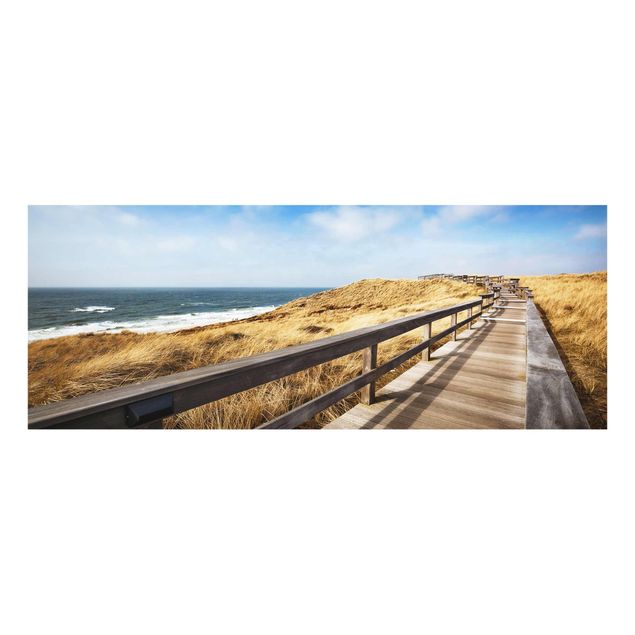 Tavlor hav Path between dunes at the North Sea on Sylt