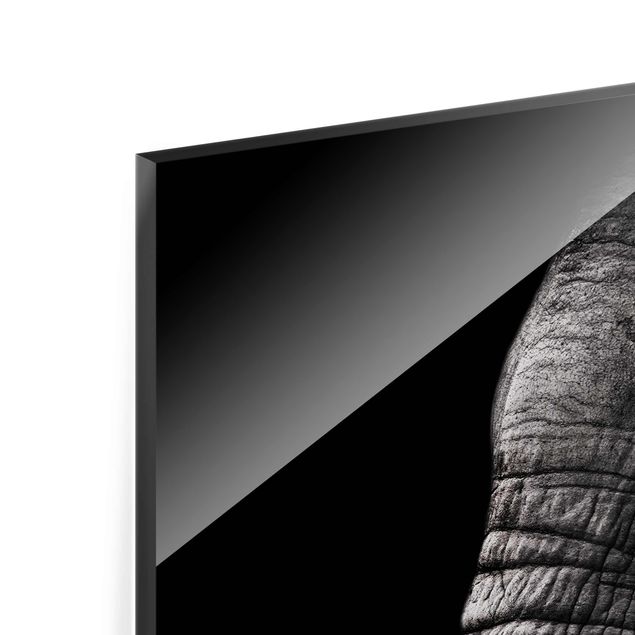 Tavlor svart och vitt Dark Elephant Portrait