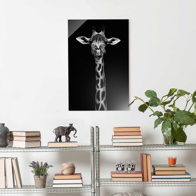 Tavlor giraffer Dark Giraffe Portrait