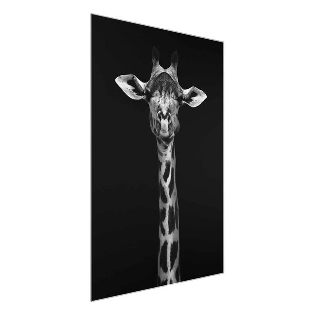 Glastavlor djur Dark Giraffe Portrait