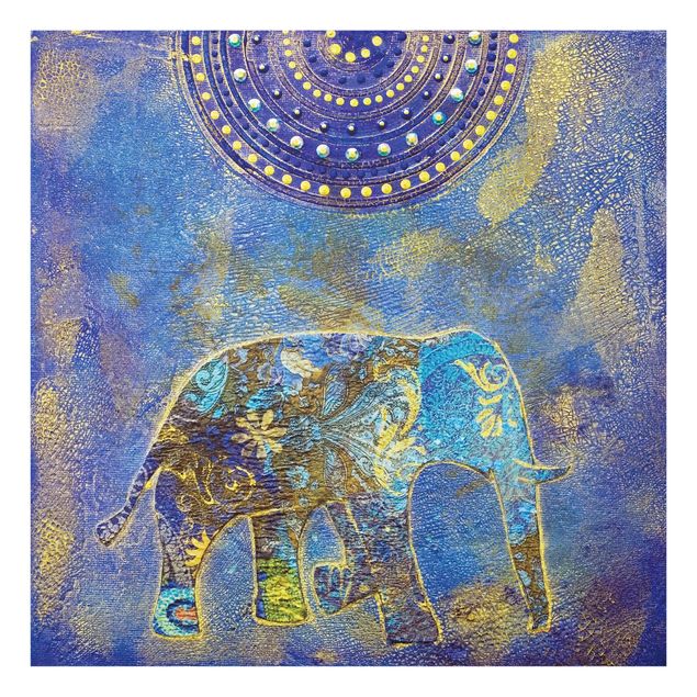Tavlor blå Elephant In Marrakech