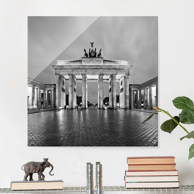 Glastavlor Berlin Illuminated Brandenburg Gate II
