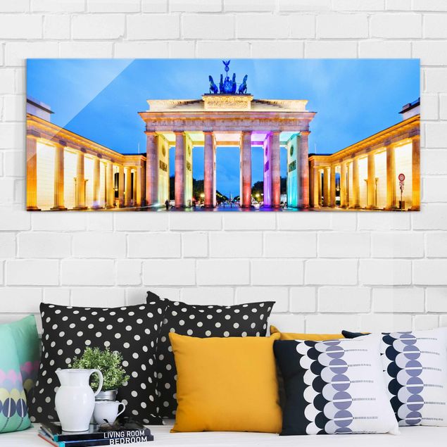 Glastavlor Berlin Illuminated Brandenburg Gate
