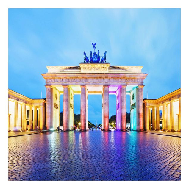 Glastavlor arkitektur och skyline Illuminated Brandenburg Gate
