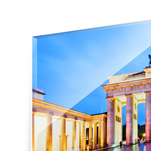 Glas Magnettavla Illuminated Brandenburg Gate