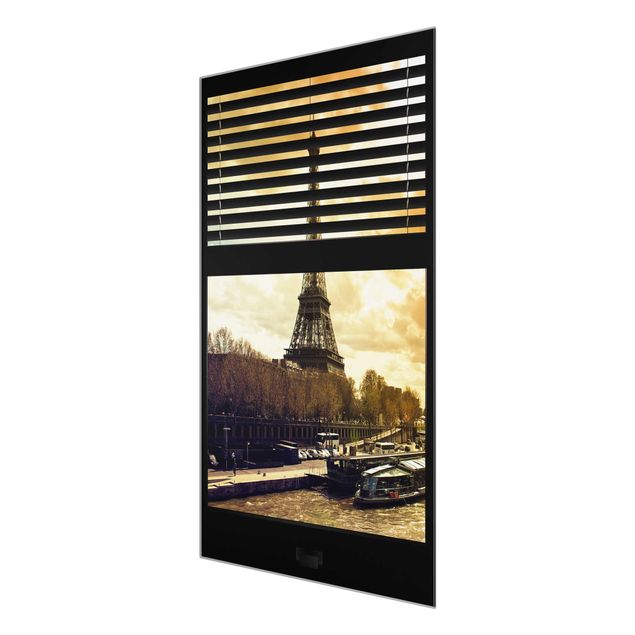 Glastavlor arkitektur och skyline Window View Blinds - Paris Eiffel Tower sunset