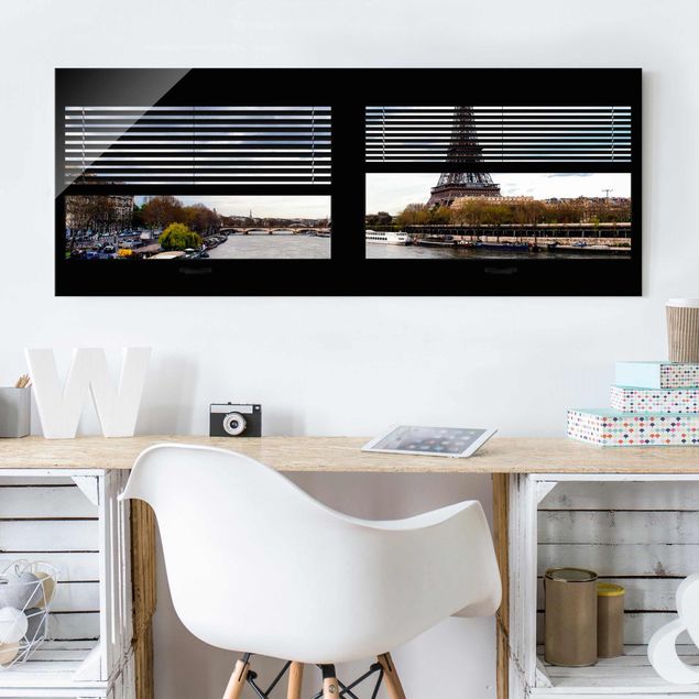 Kök dekoration Window View Blinds - Seine And Eiffel Tower