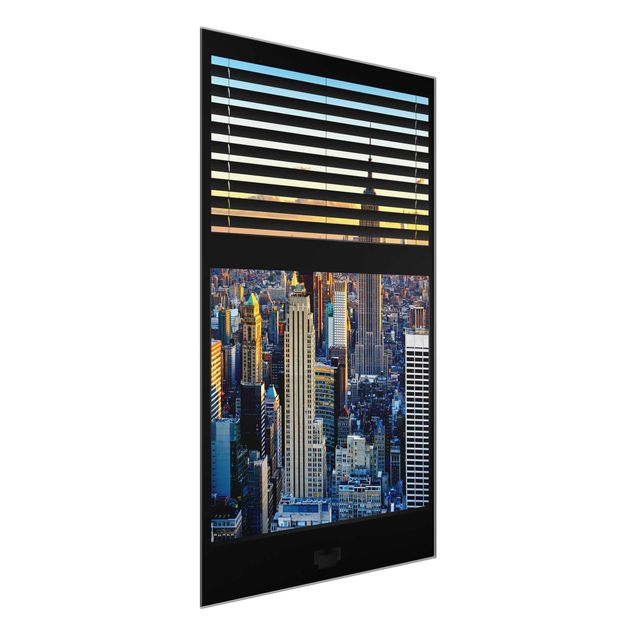 Glastavlor arkitektur och skyline Window View Blinds - Sunrise New York