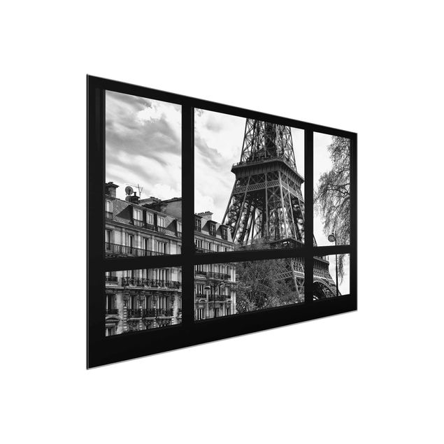 Glastavlor arkitektur och skyline Window View Paris - Close To The Eiffel Tower