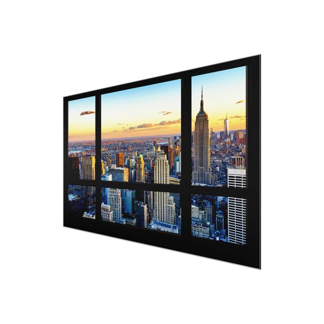 Tavlor arkitektur och skyline Window view - Sunrise New York