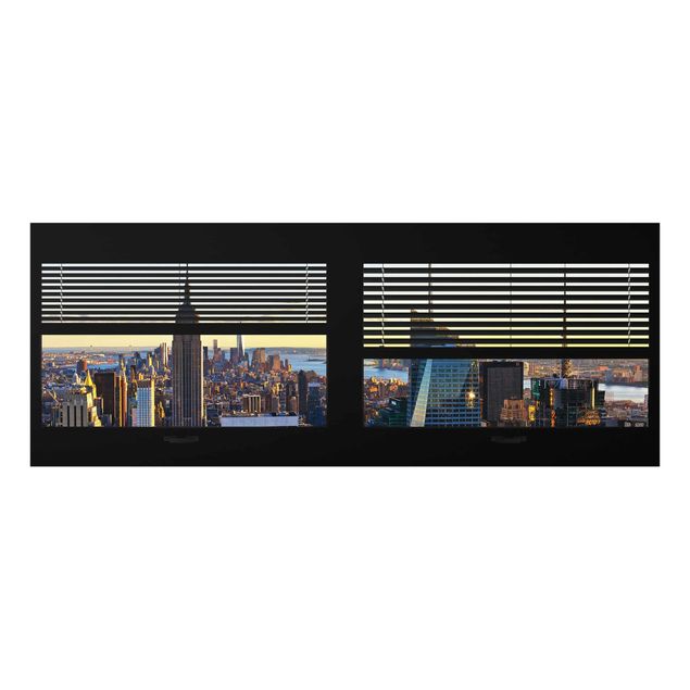 Tavlor arkitektur och skyline Window View Blinds - Manhattan Evening