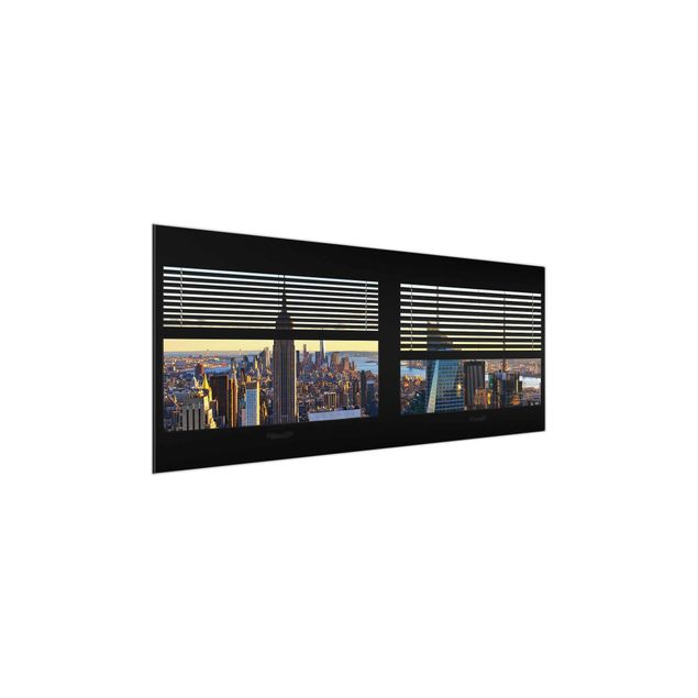 Glastavlor arkitektur och skyline Window View Blinds - Manhattan Evening