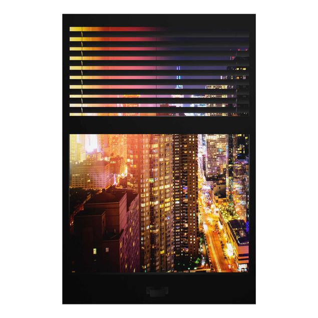Tavlor arkitektur och skyline Window View Blinds - Manhattan at night