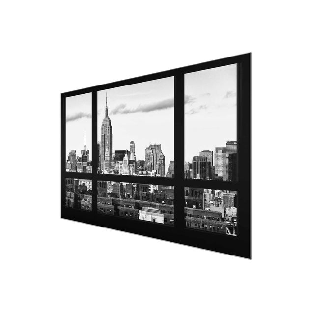 Tavlor arkitektur och skyline Window Manhattan Skyline black-white