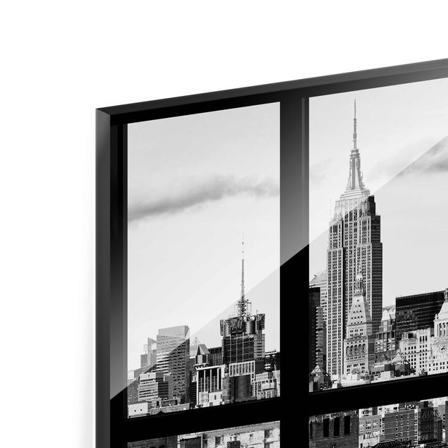 Tavlor Window Manhattan Skyline black-white