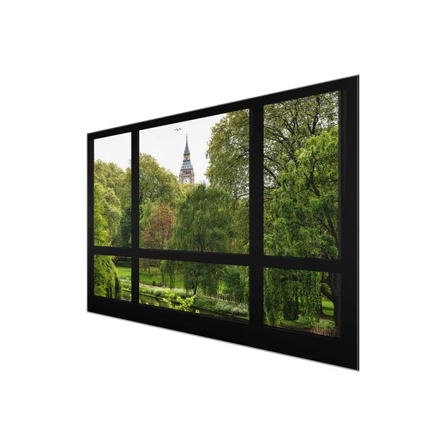 Tavlor modernt Window overlooking St. James Park on Big Ben