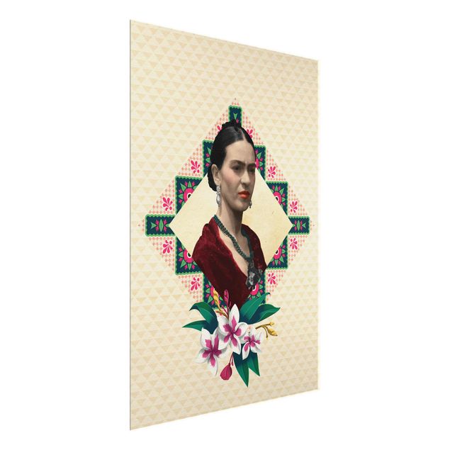 Tavlor blommor Frida Kahlo - Flowers And Geometry