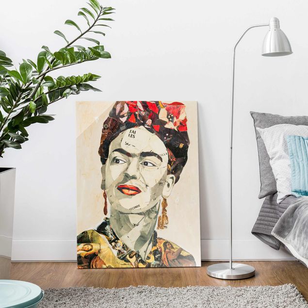 Glas Magnettavla Frida Kahlo - Collage No.2