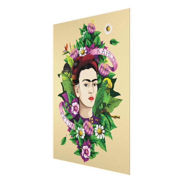 Tavlor Frida Kahlo Frida Kahlo - Frida, Äffchen und Papagei